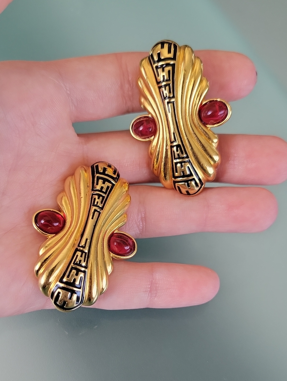 Fendi Earrings Vintage Fendi Earrings Gripois Earrings - Picture 6 of 6